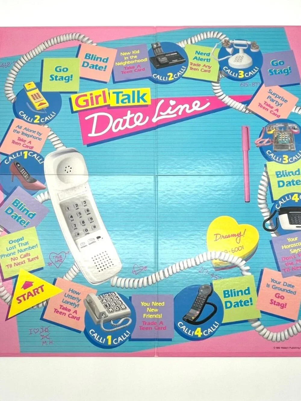 Girl Talk Date Line 1989 Board Game Complete Cassette Works Speaker Not Working